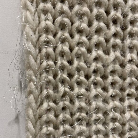 Grey Infinity Scarf Metallic Weaved Textured 48x9 - Picture 6 of 7